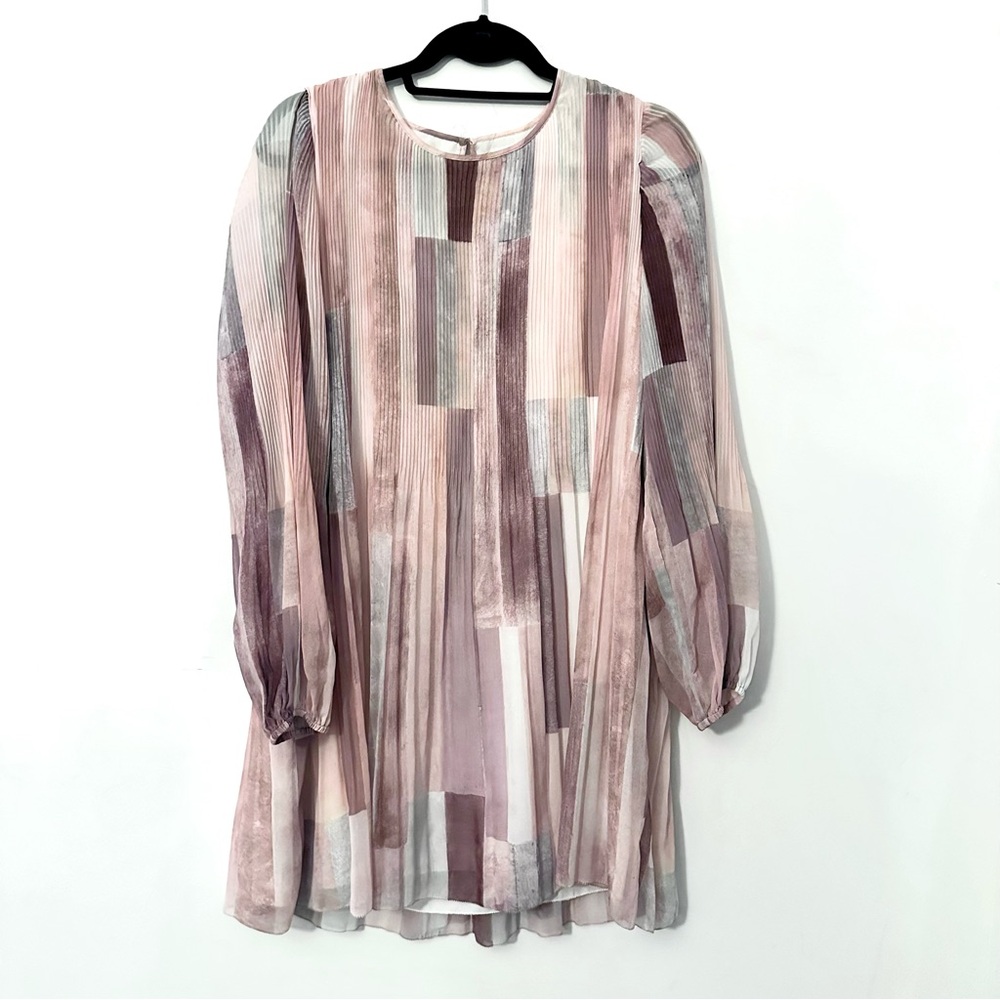Wilfred Multicolor Striped and Pleated Babydoll Dress